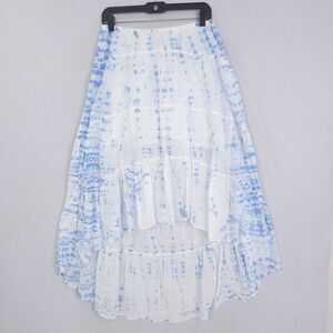 Johnny Was Blue and White Maxi Skirt